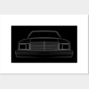 front/profile - 1979 Chevy Malibu - stencil, white Posters and Art